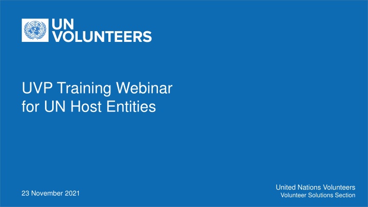 uvp training webinar for un host entities n.w