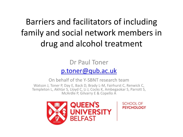 barriers and facilitators of including family n.w