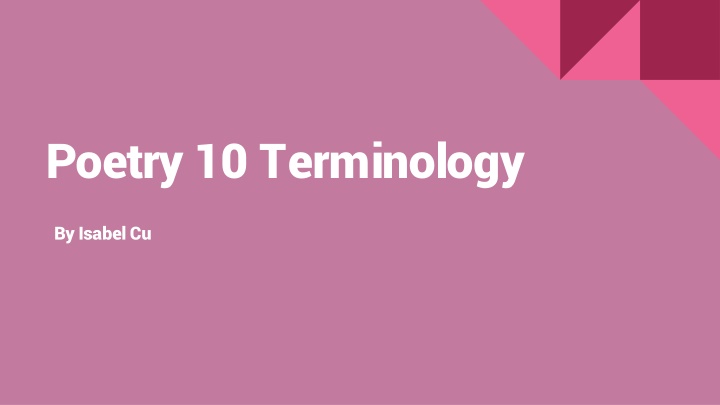 poetry 10 terminology n.w