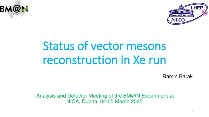 status of vector mesons status of vector mesons n.w