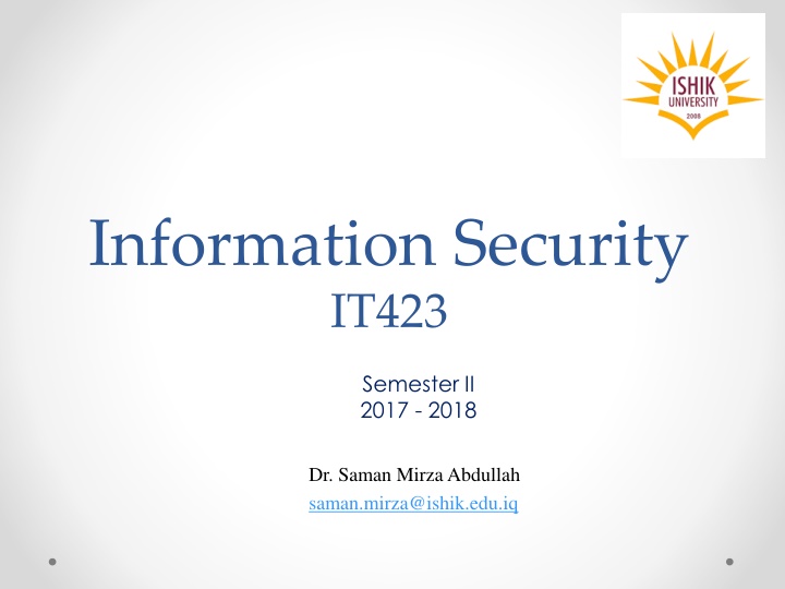 information security it423 n.w
