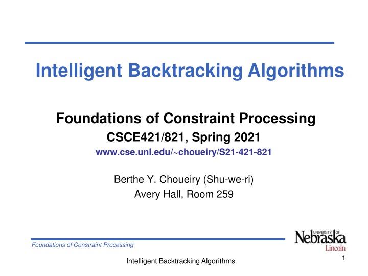 intelligent backtracking algorithms n.w