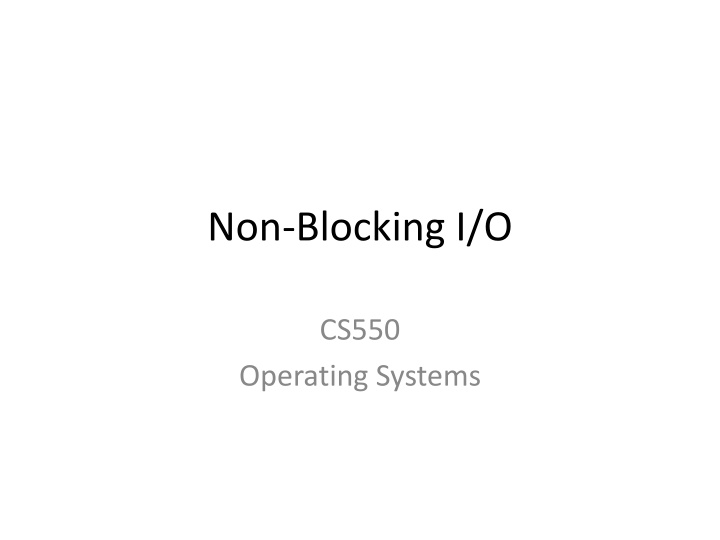 non blocking i o n.w