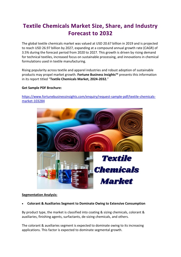 textile chemicals market size share and industry n.w