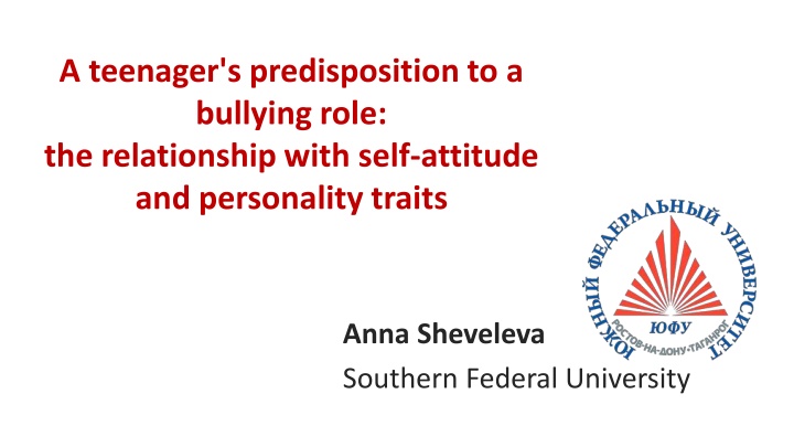 a teenager s predisposition to a bullying role n.w