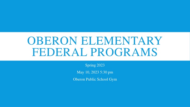 oberon elementary federal programs n.w