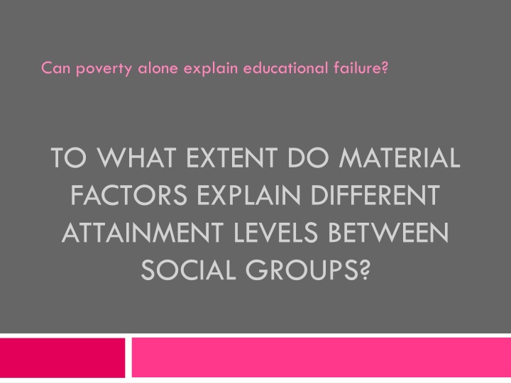 can poverty alone explain educational failure n.w