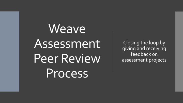 weave assessment peer review process n.w