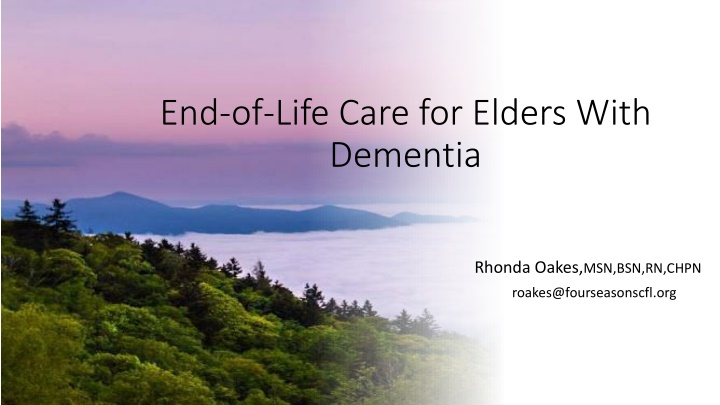 end of life care for elders with dementia n.w