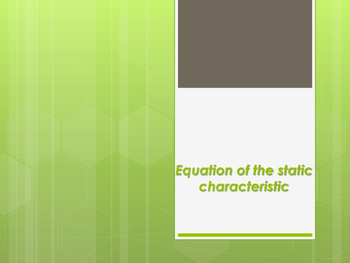 equation of the static characteristic n.w