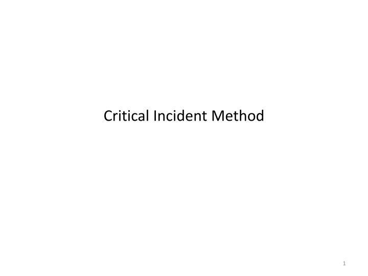 critical incident method n.w