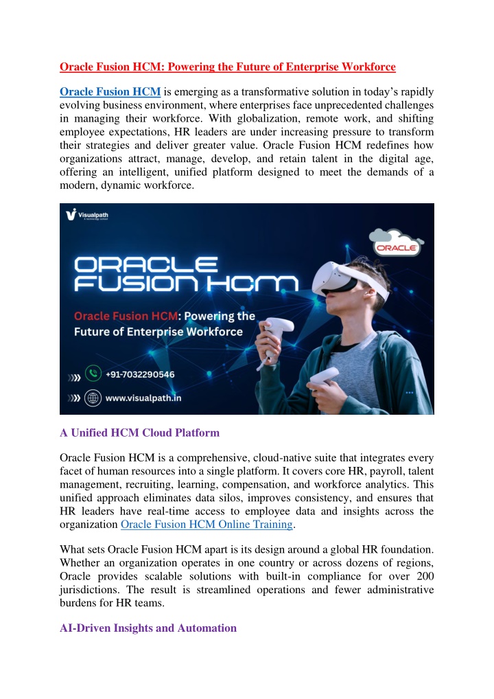 oracle fusion hcm powering the future n.w