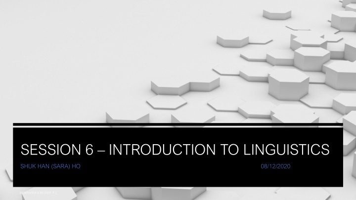 session 6 introduction to linguistics n.w