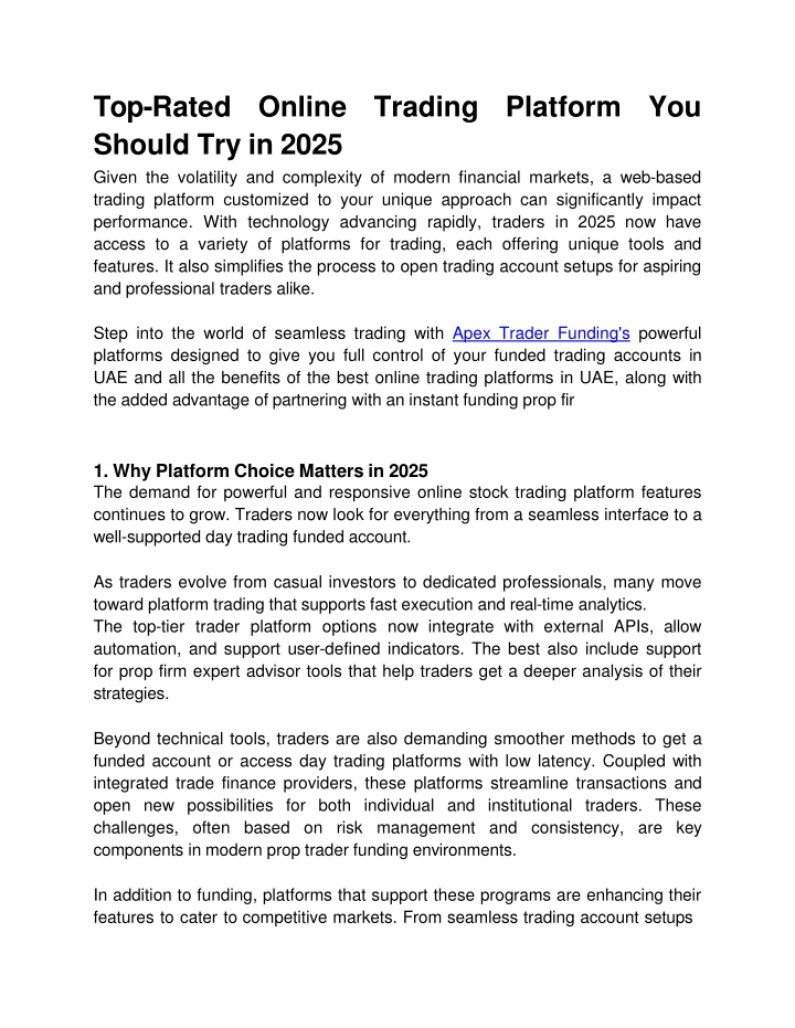 Top-Rated Online Trading Platform You Should Try in 2025