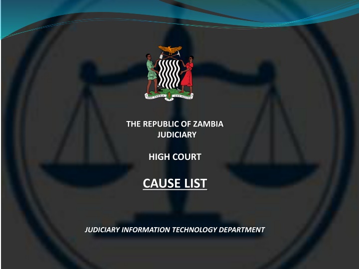 Zambia High Court Cause List