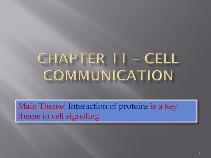 main theme interaction of proteins is a key theme n.w