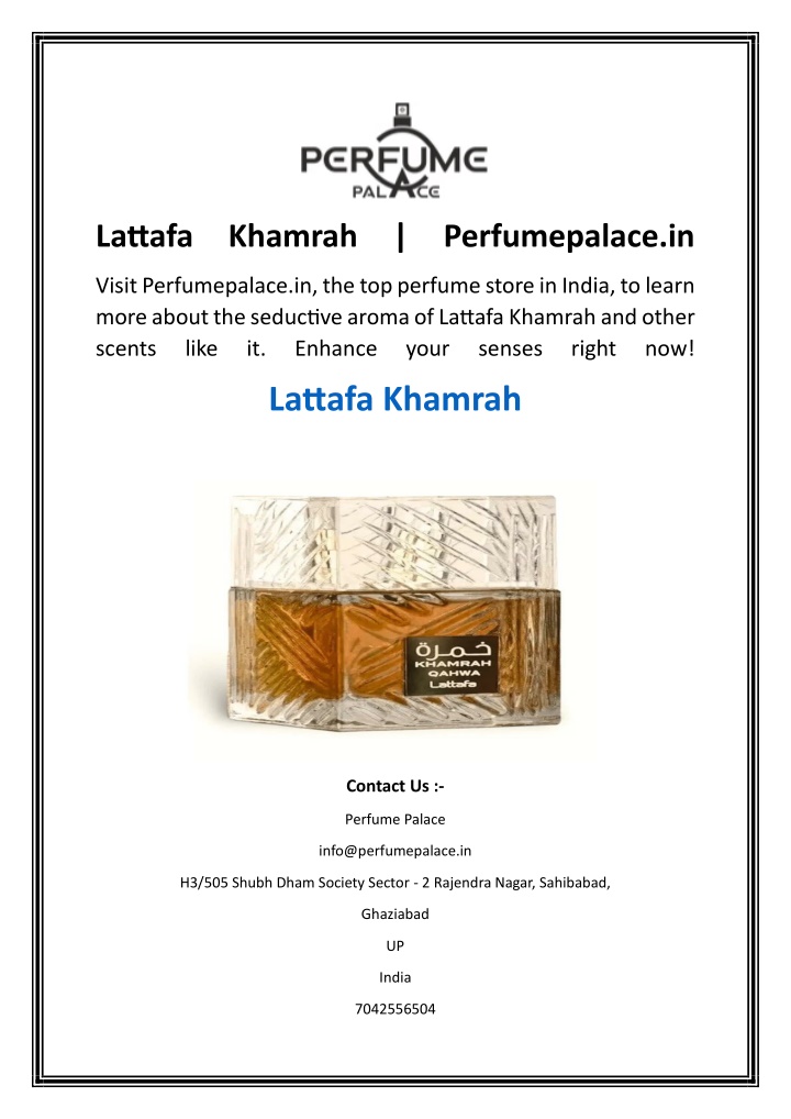 lattafa khamrah perfumepalace in n.w