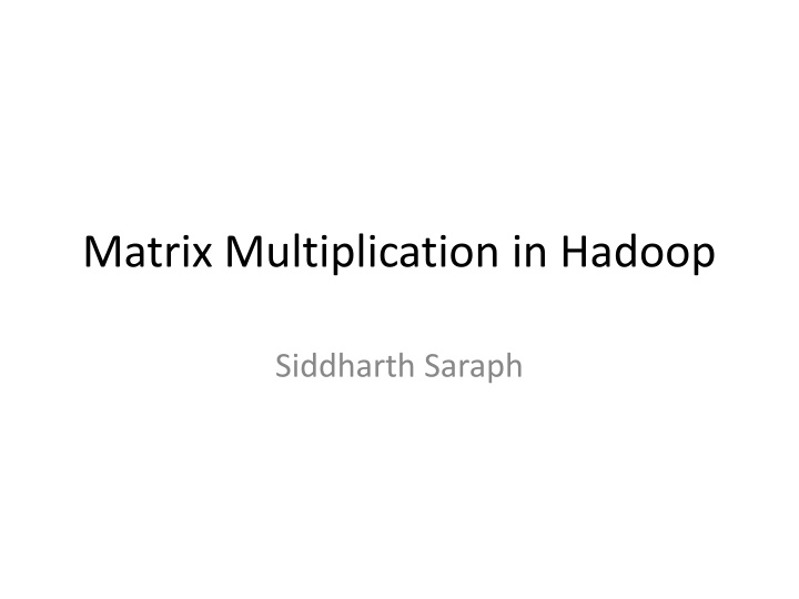 matrix multiplication in hadoop n.w