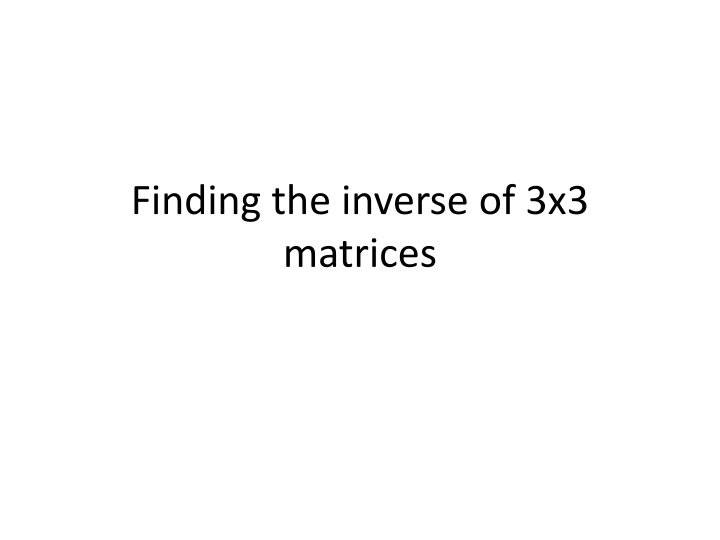 Matrix Operations for 3x3 Matrices