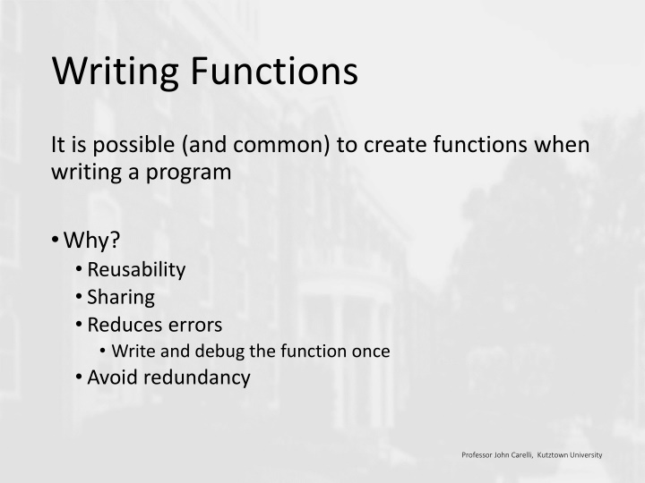 writing functions n.w