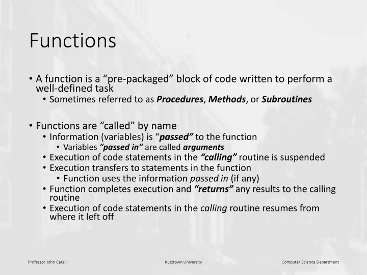 Functions in Programming