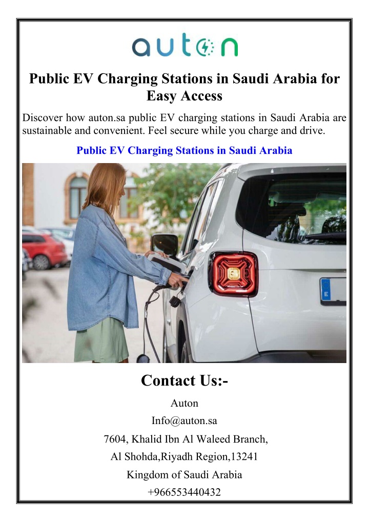 public ev charging stations in saudi arabia n.w