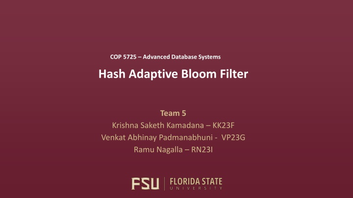 cop 5725 advanced database systems n.w