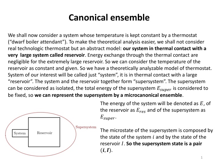 Canonical Ensemble