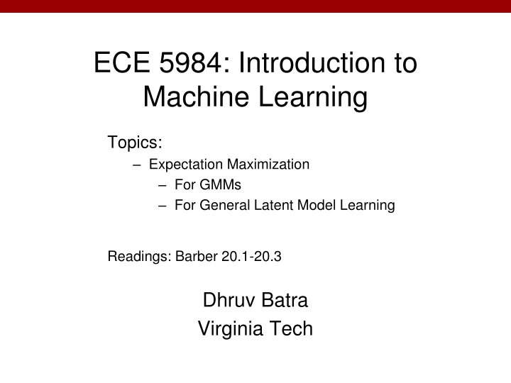 ece 5984 introduction to machine learning n.w