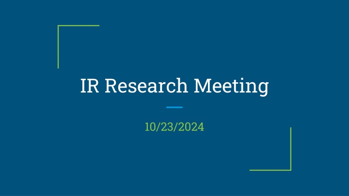 ir research meeting n.w