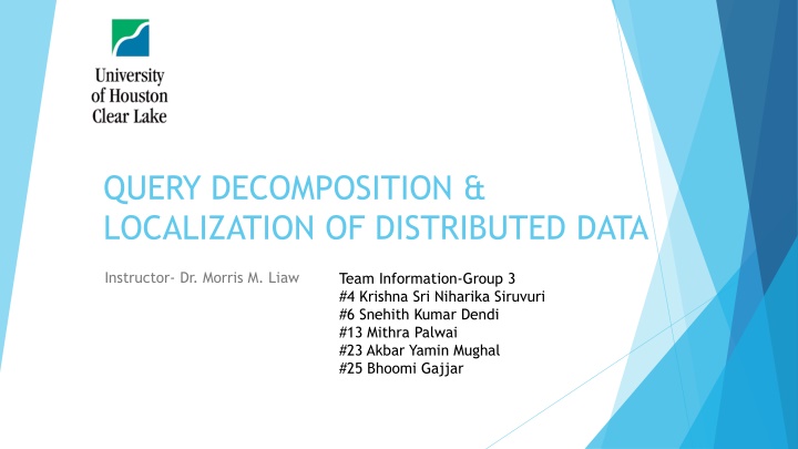 query decomposition localization of distributed n.w