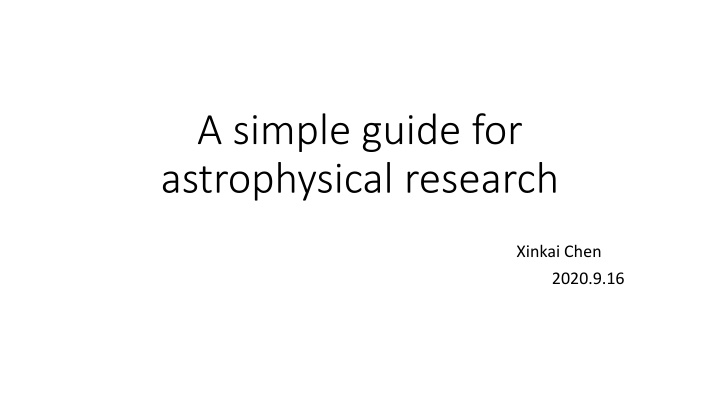 a simple guide for astrophysical research n.w