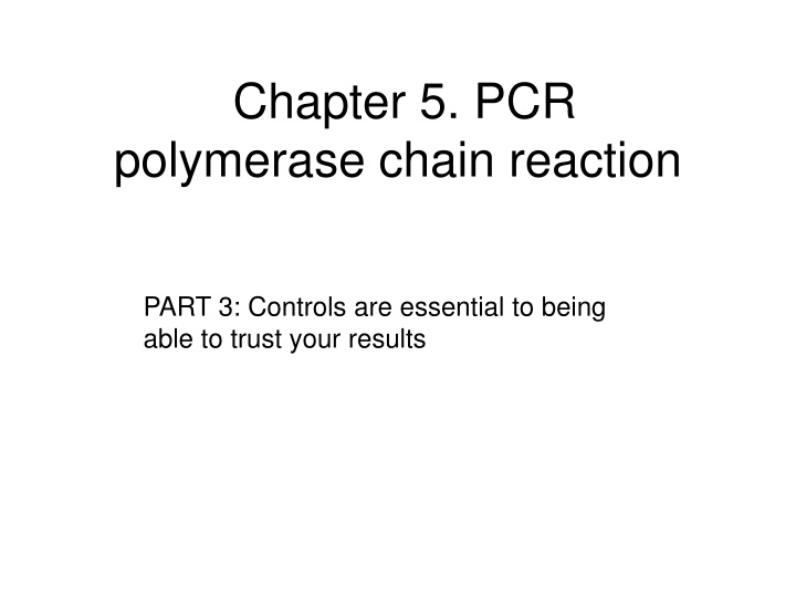 chapter 5 pcr polymerase chain reaction n.w