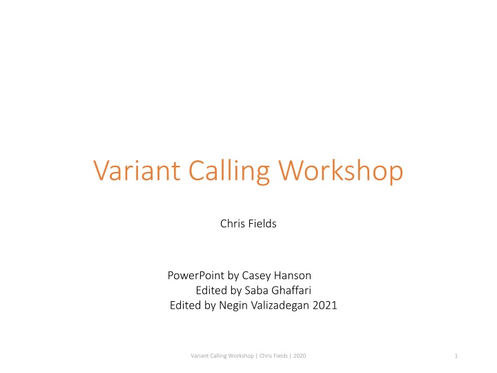 variant calling workshop n.w