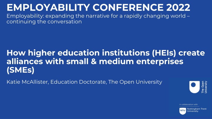 HEI-SME Alliance Creation: Building Sustainable Partnerships