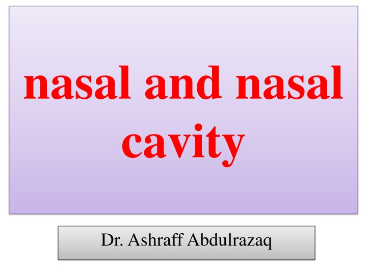 nasal and nasal cavity n.w