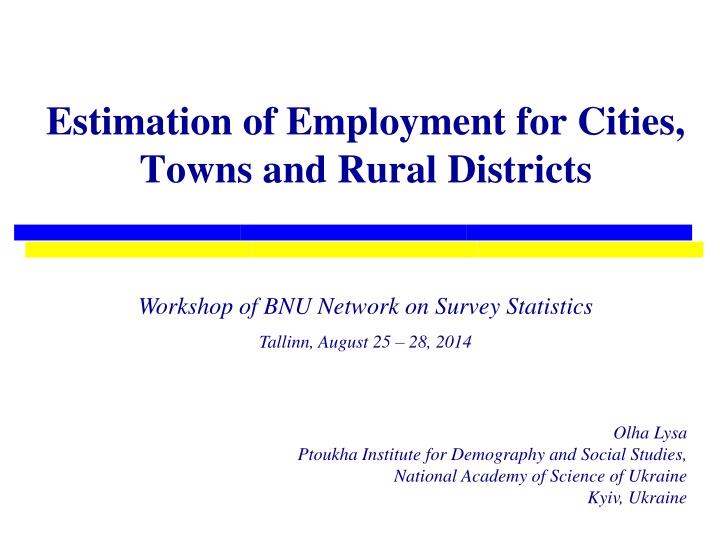 estimation of employment for cities towns n.w