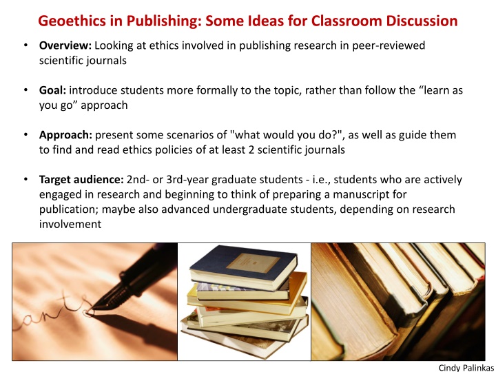 geoethics in publishing some ideas for classroom n.w
