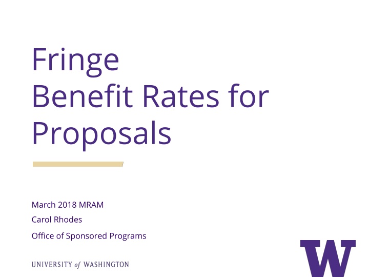 fringe benefit rates for proposals n.w