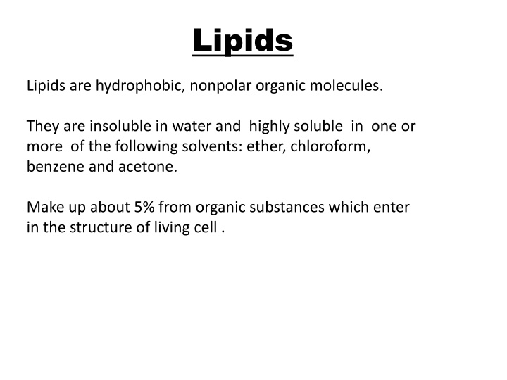 lipids n.w