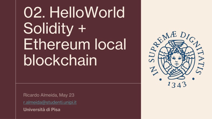 02 helloworld solidity ethereum local blockchain n.w