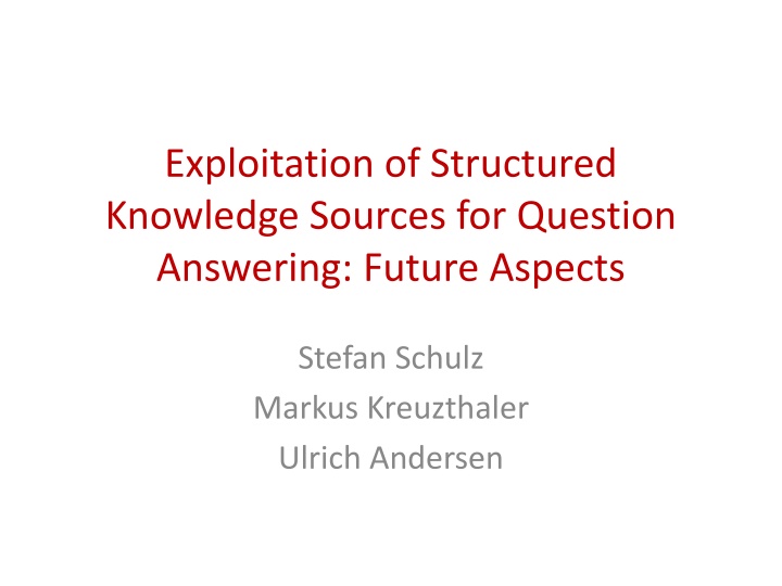 exploitation of structured knowledge sources n.w