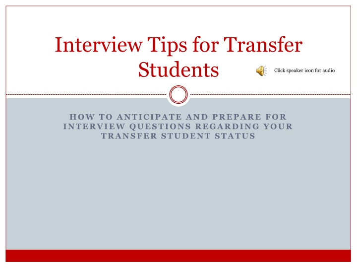 interview tips for transfer students n.w
