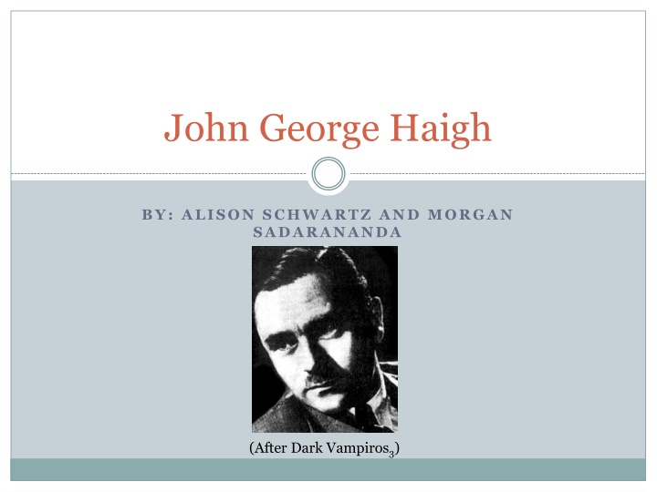 john george haigh n.w