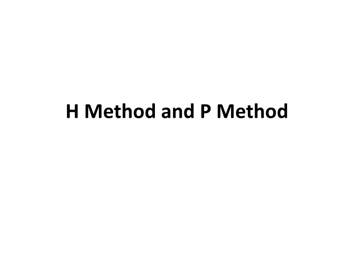 h method and p method n.w