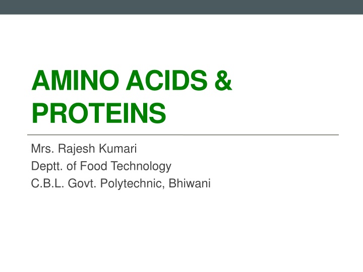 amino acids proteins n.w