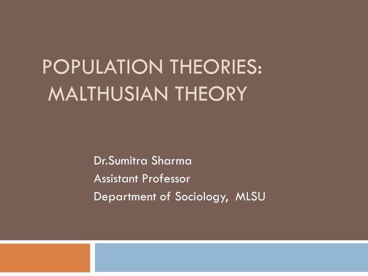 population theories malthusian theory n.w
