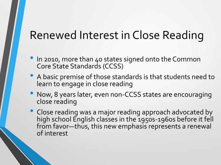 renewed interest in close reading n.w
