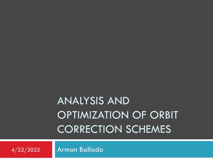 analysis and optimization of orbit correction n.w