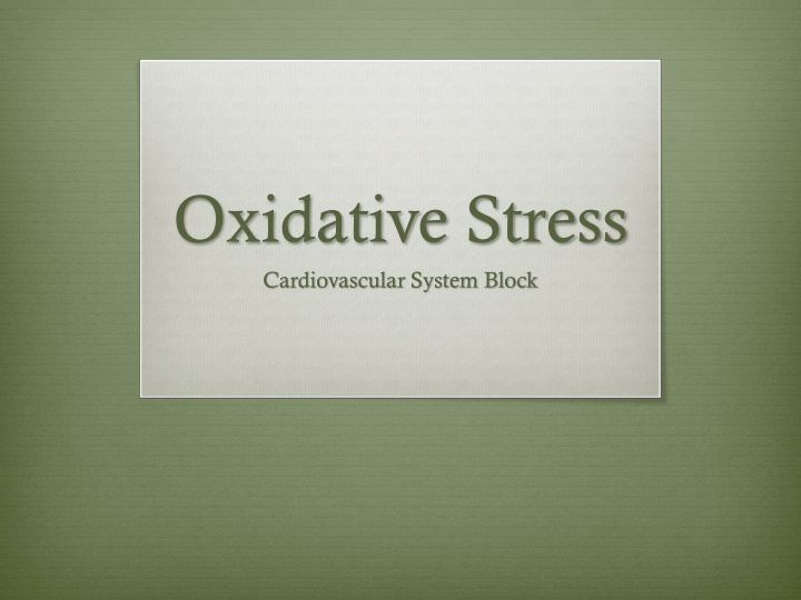 oxidative stress cardiovascular system block n.w